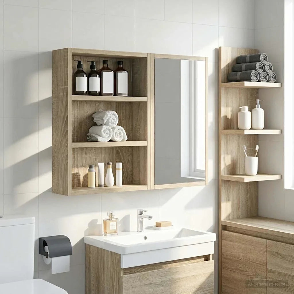 Armadio da bagno a muro Rovere Sonoma 40 x 10 x 50 cm 889345