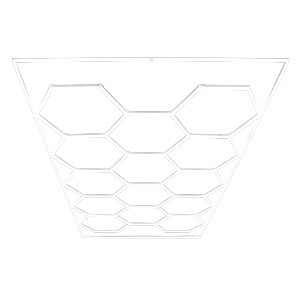 Illuminazione LED Esagonale 14x 6000K con Cornice per Garage e Palestra