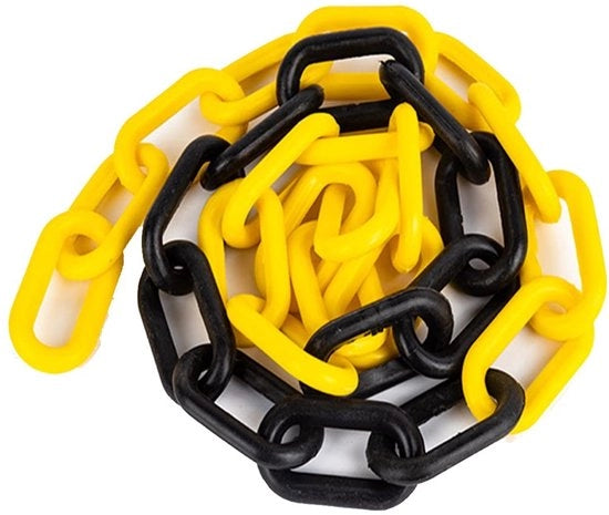 Catena in plastica 2m x 10mm - Catena di protezione - Catena di sicurezza - Catena di isolamento - Catena decorativa - Adatta per esterno/ interno