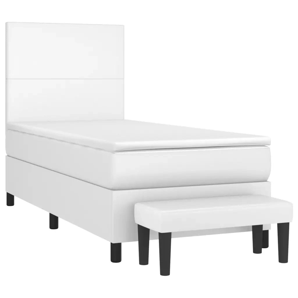 Giroletto a Molle con Materasso Bianco 90x200 cm in Similpelle 3137522