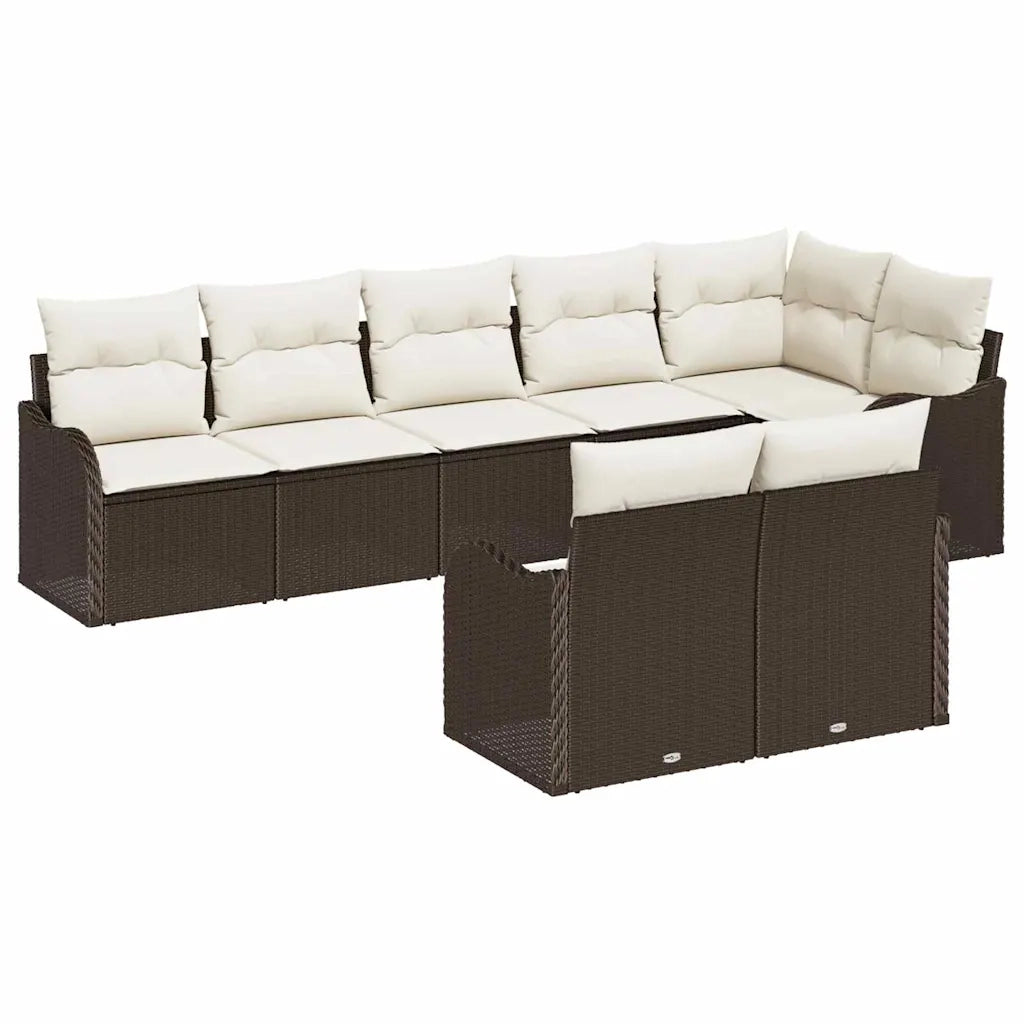 Set Divano da Giardino Marrone polyrattan 3345748