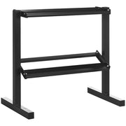 Rastrelliera per Manubri 2 Ripiani ¨C Xylo ¨C Acciaio Nero 94x52,5x82cm Portata 270kg