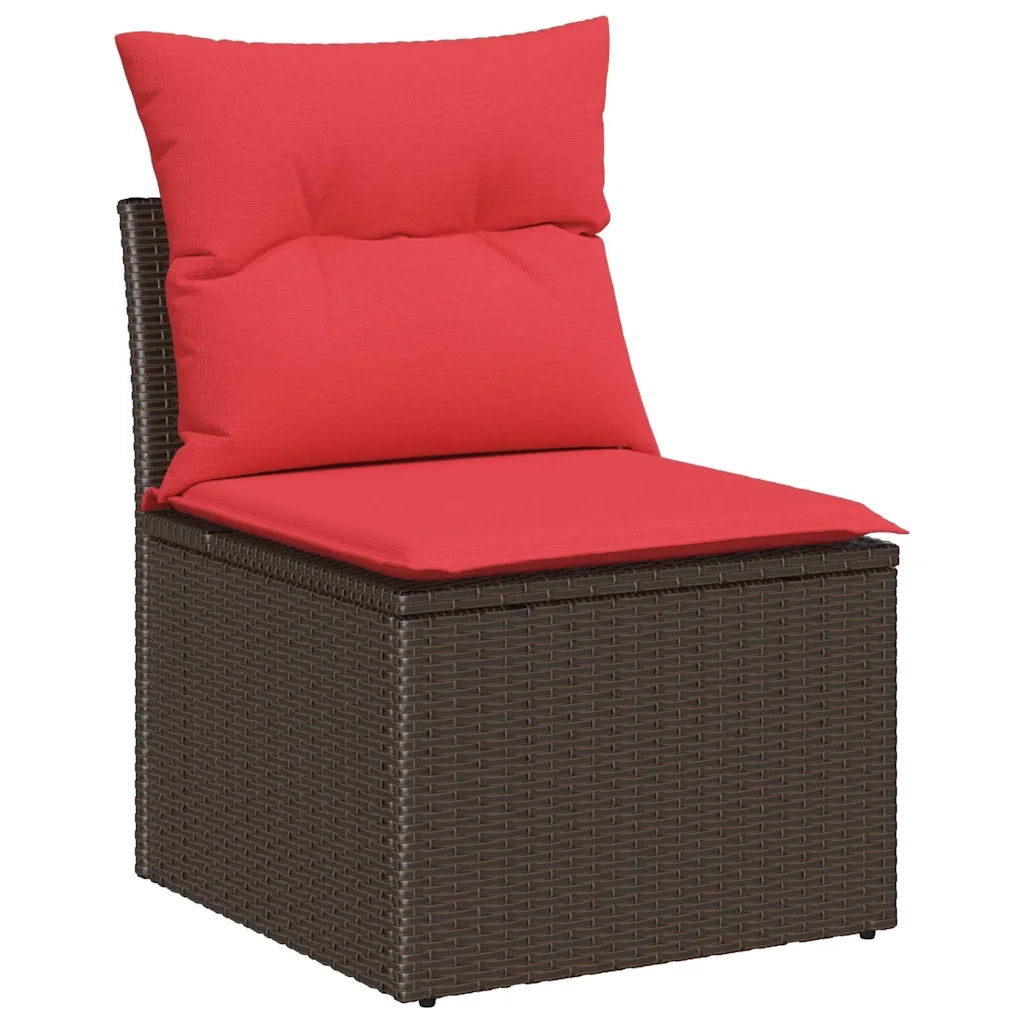 Set di divani 6 pcs Marrone e Rosso polyrattan 3346264