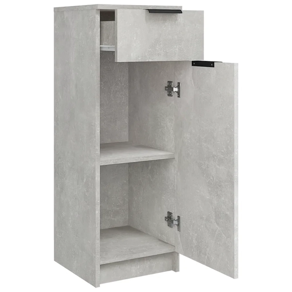 Armadio da Bagno | Mobile da Bagno Grigio Cemento 32x34x90cm in Legno Multistrato