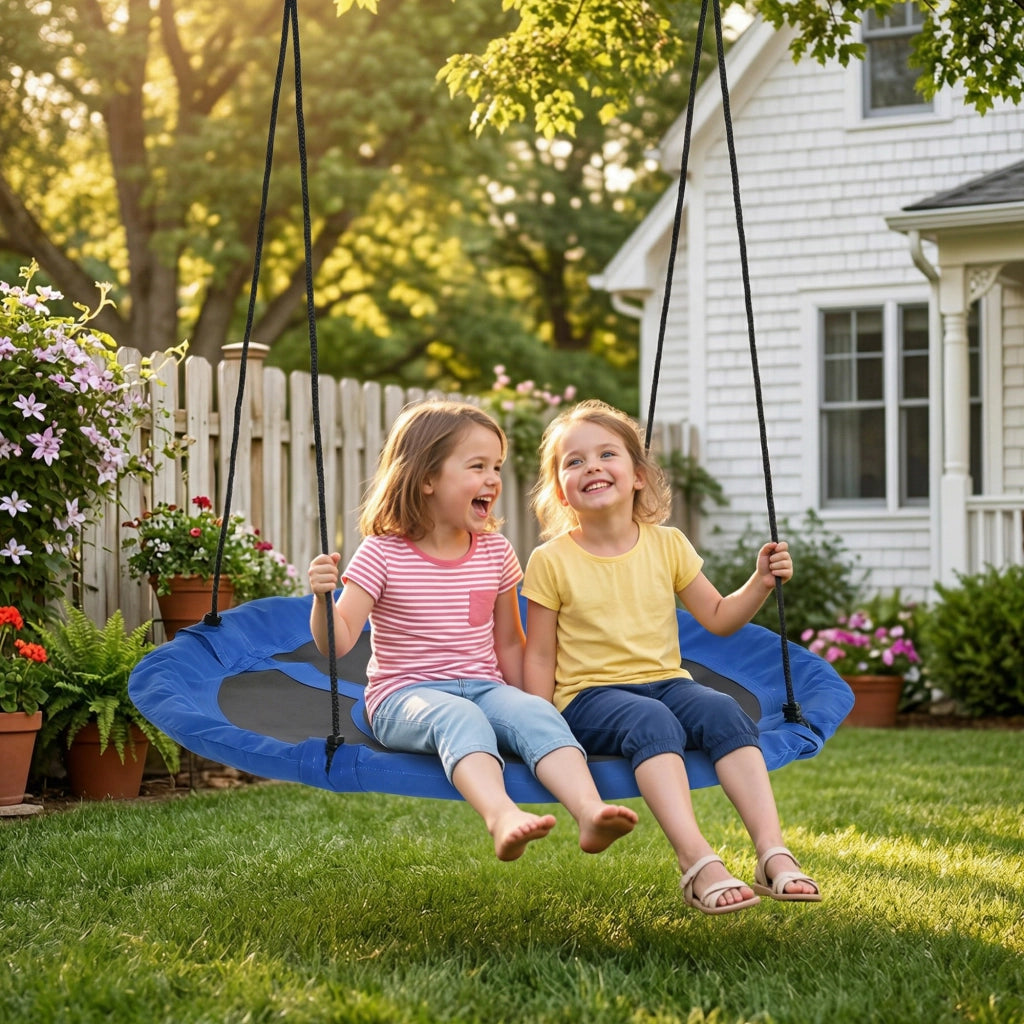 Altalena a nido per giardino ¨C Xylo ¨C ¦µ110 cm blu resistente alle intemperie fino a 100 kg