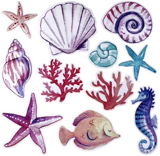 Decorazione per Parete con Forme di Conchiglie - 11 Pezzi - Decorazione per Parete in PVC