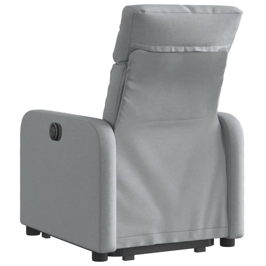 Poltrona | Sedia Relax Reclinante Alzapersona Elettrica Grigio Chiaro Tessuto