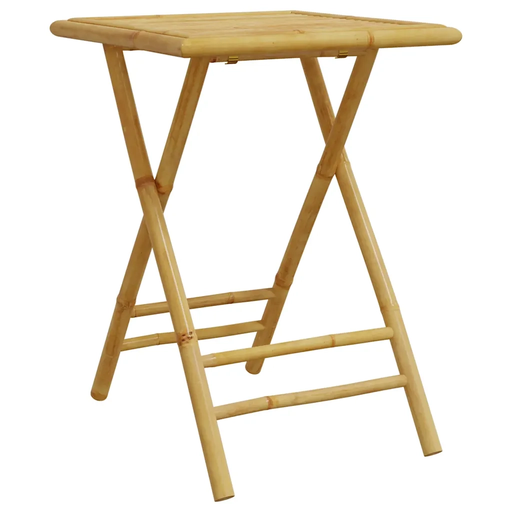 Set da Bistrot Pieghevole 3pz con Cuscini Grigio Scuro Bambù 3208934
