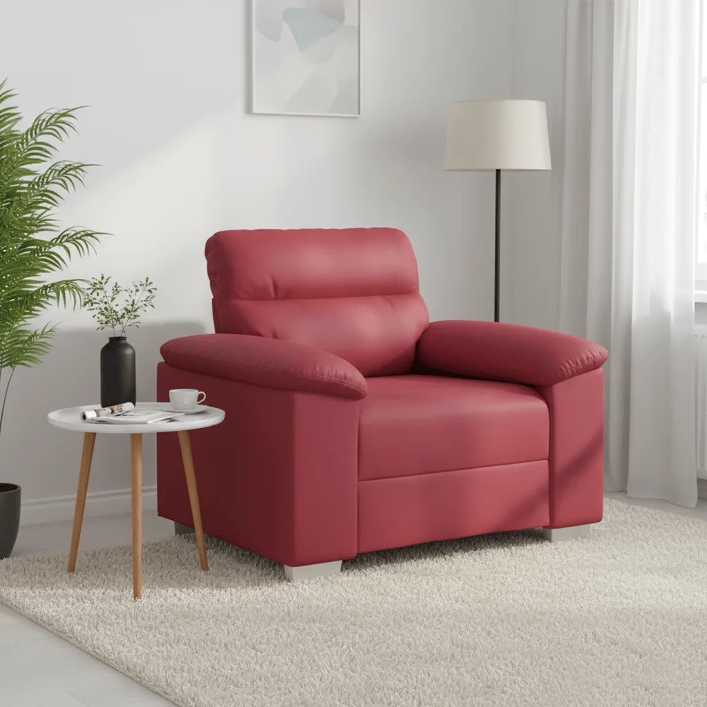 Poltrona Rosso Vino 100x81x84 cm in Similpelle 4105329