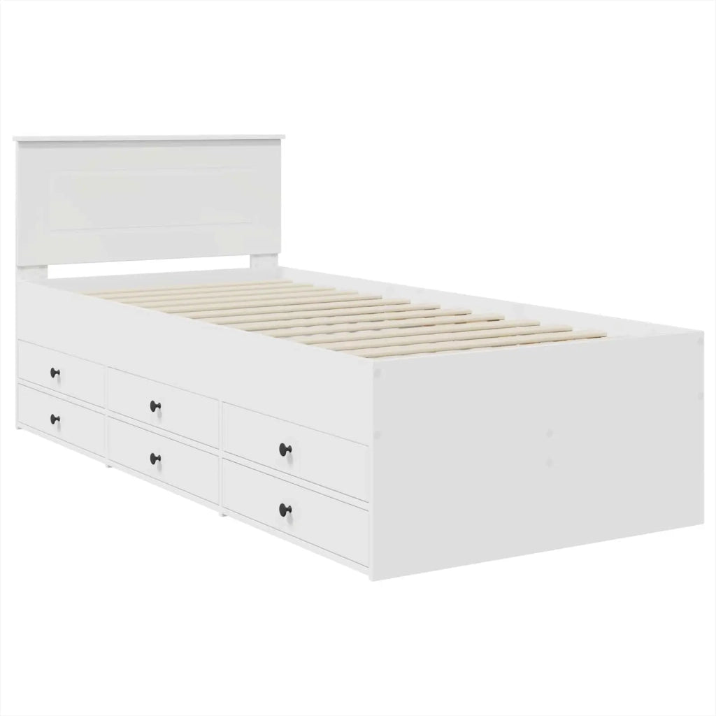 Daybed con cassetto Bianco e Nero 75 x 190 cm Legno multistrato 3408536