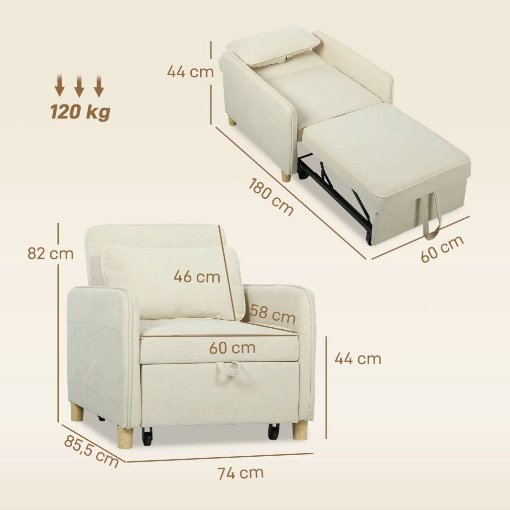 Sedia letto imbottita ¨C Minimal ¨C beige