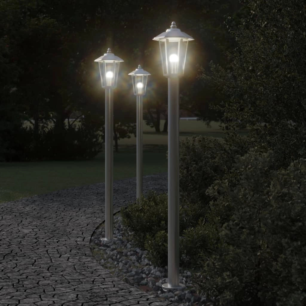 Lampada da terra per esterni in argento 120 cm in acciaio inox Argento 02_0042516