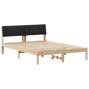Letto matrimoniale | Letto per adulti | Struttura del Letto con testiera Marrone e nero 135 x 190 cm