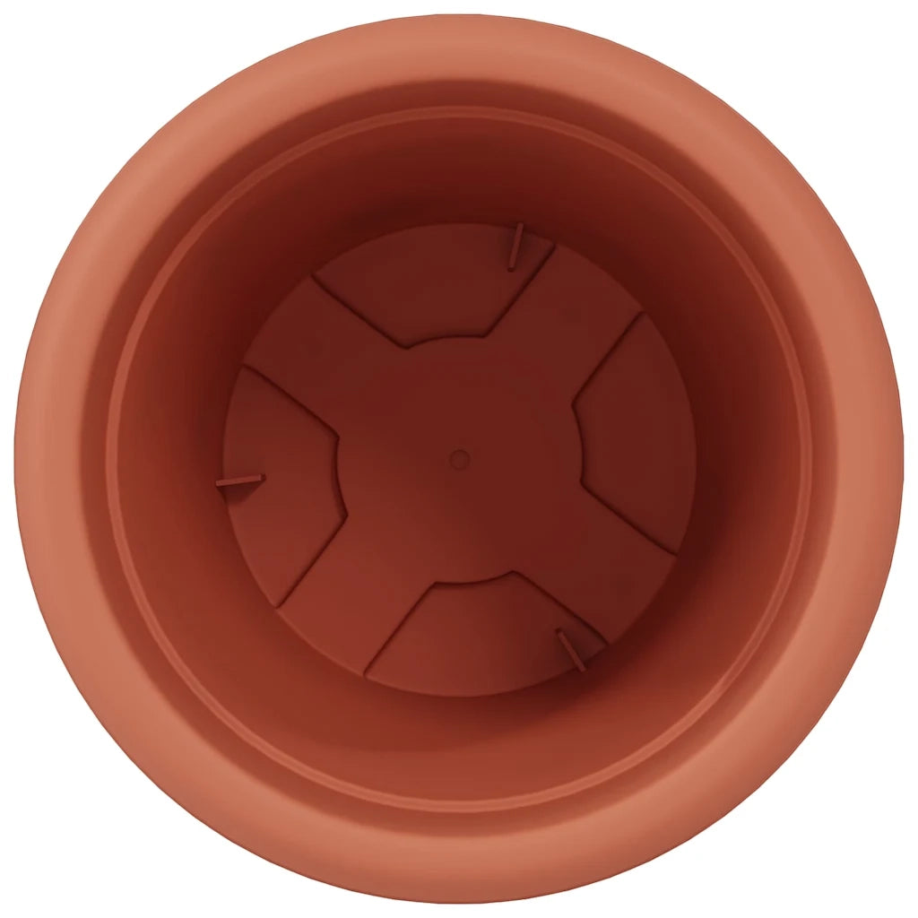 Fioriere | Cassetta per fiori | Vaso Rotondo per Fiori 24 pz Rosso Mattone ? 30 x 25 cm