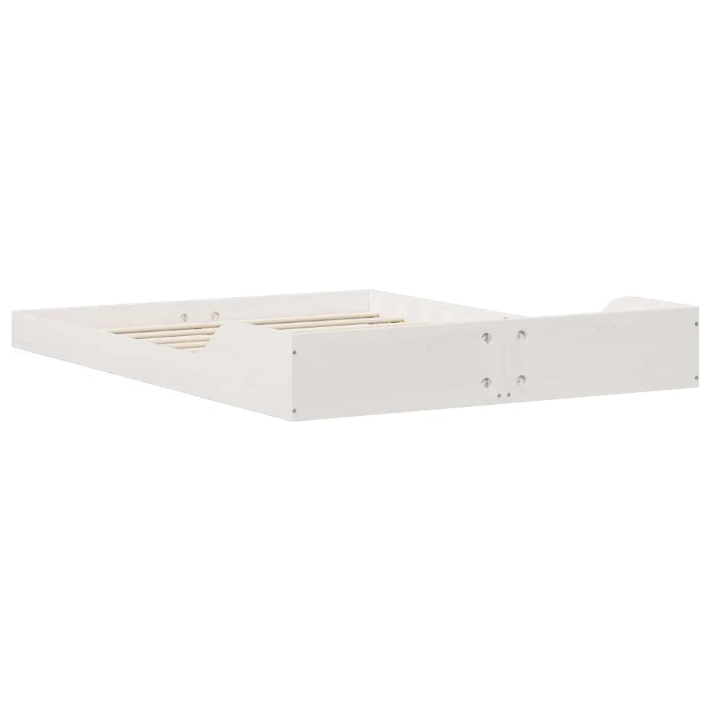 Struttura del letto Bianco 140 x 190 cm Pino massello 873320