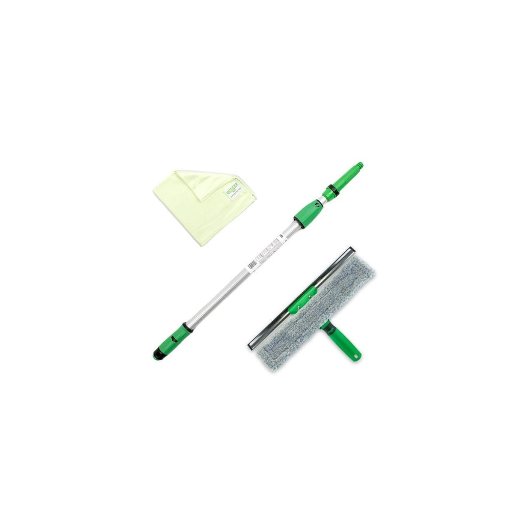 Set Pulizia giardino d'inverno Vetri e Finestre senza aloni (detergente, tergivetro, asta, panni in microfibra) AK130 |