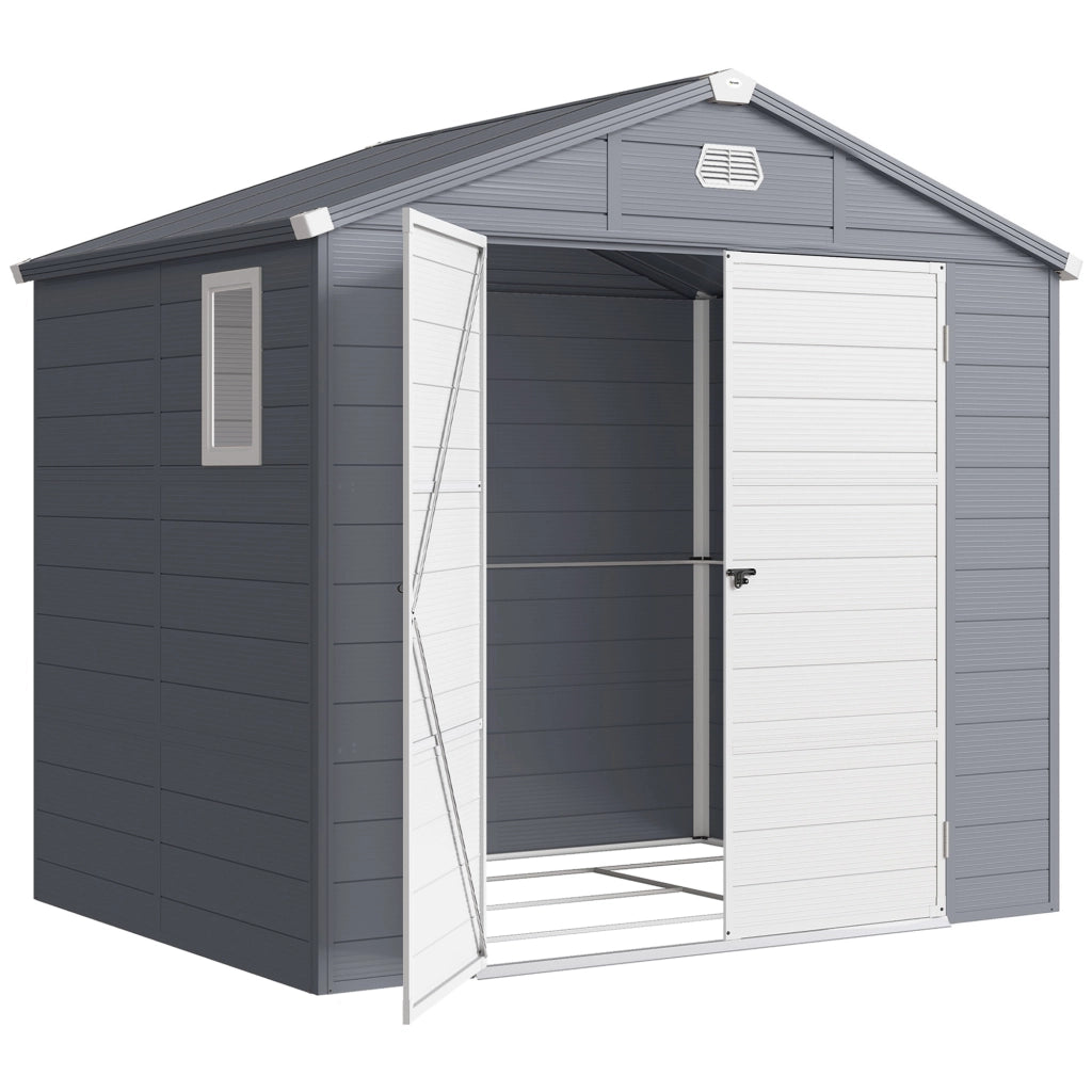Casetta da giardino in plastica e metallo ¨C Minimal ¨C Grigio 240x190x180