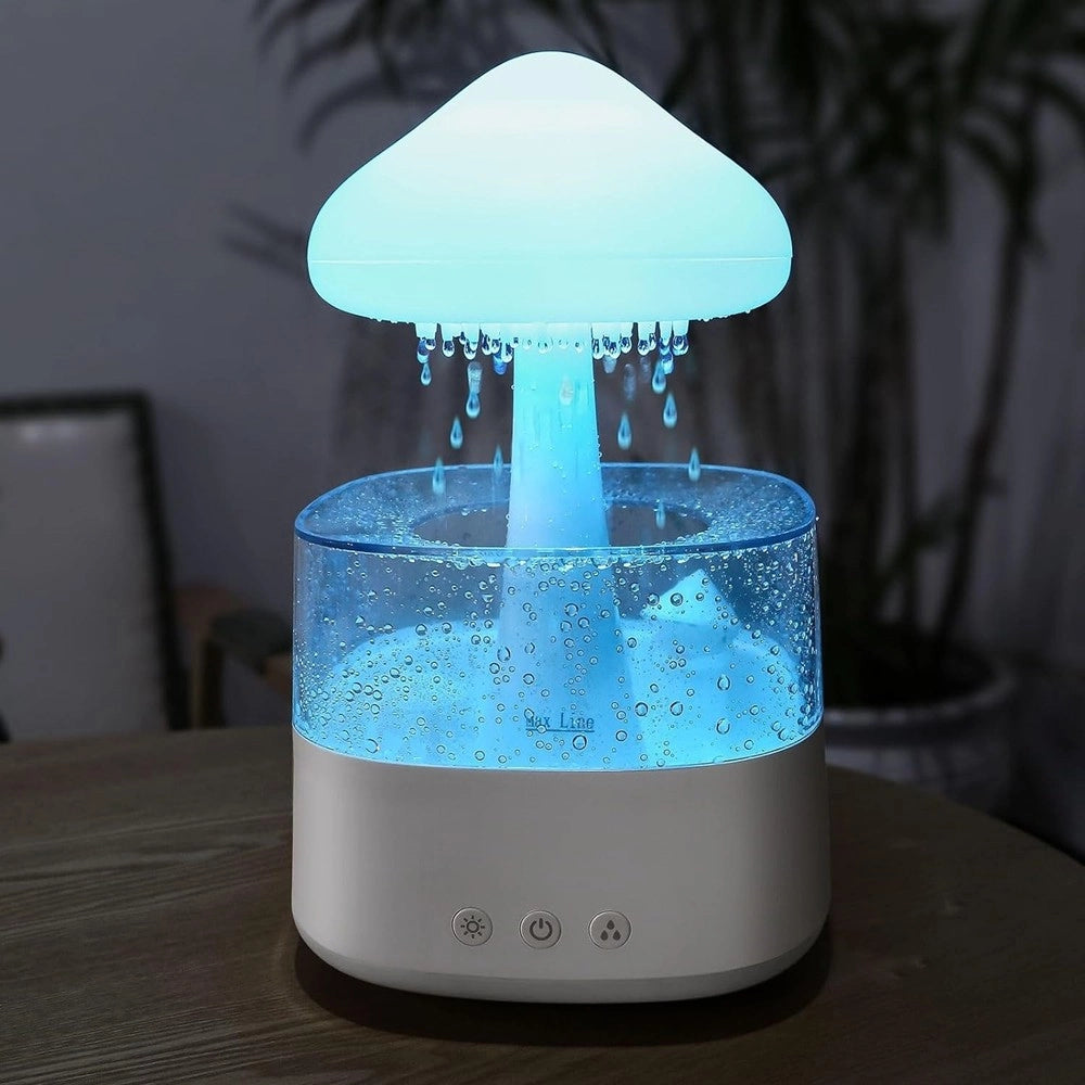 Trade Shop - Umidificatore Nuvola Di Pioggia Diffusore Oli Essenziali Aromaterapia Con 7 Luci -