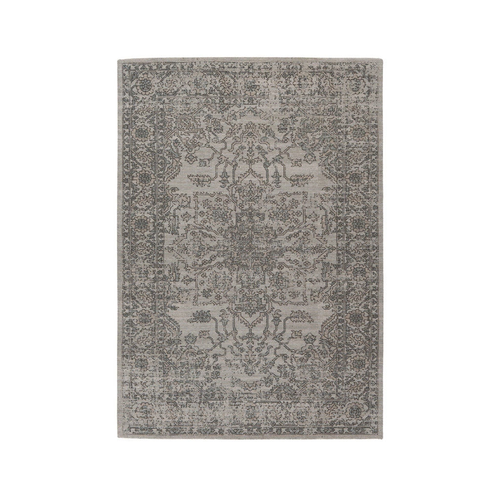 Tappeto Vintage Perry Verde e Taupe in Cotone