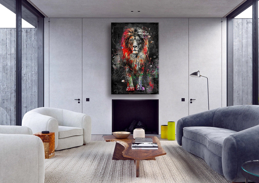 Leon -  Quadro Canvas Contemporaneo su telaio in legno Misura: 50x70 cm