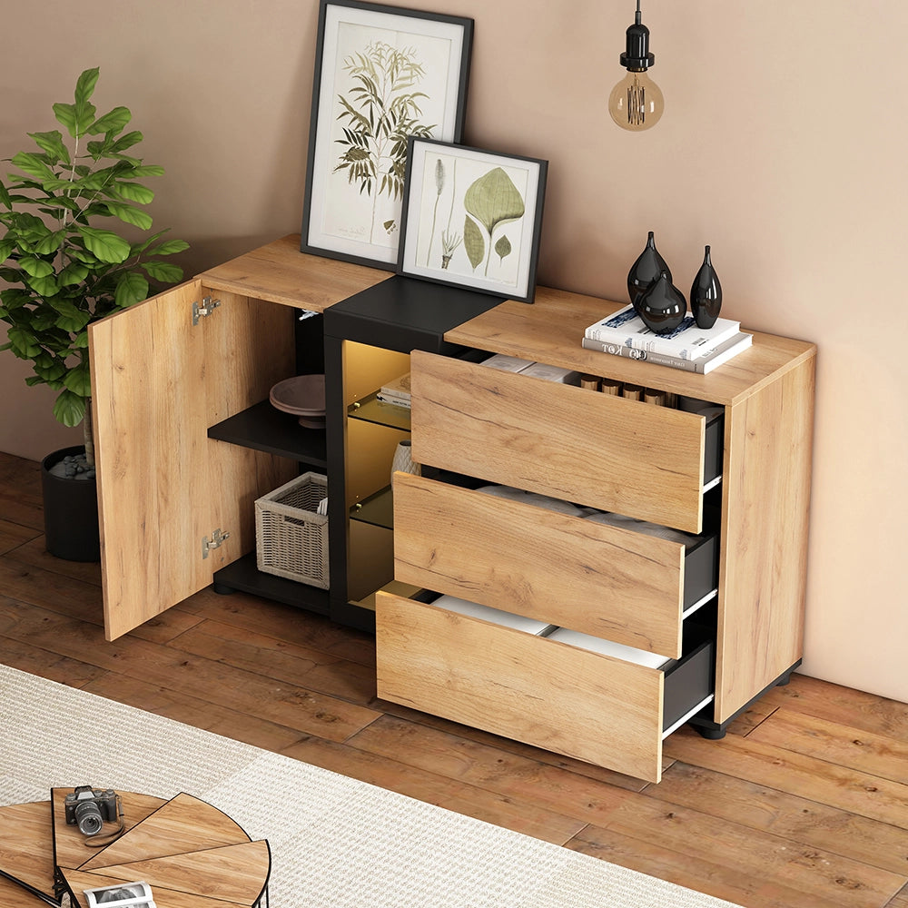 Console - Xylo - 3 cassetti vetrina 140cm moderno
