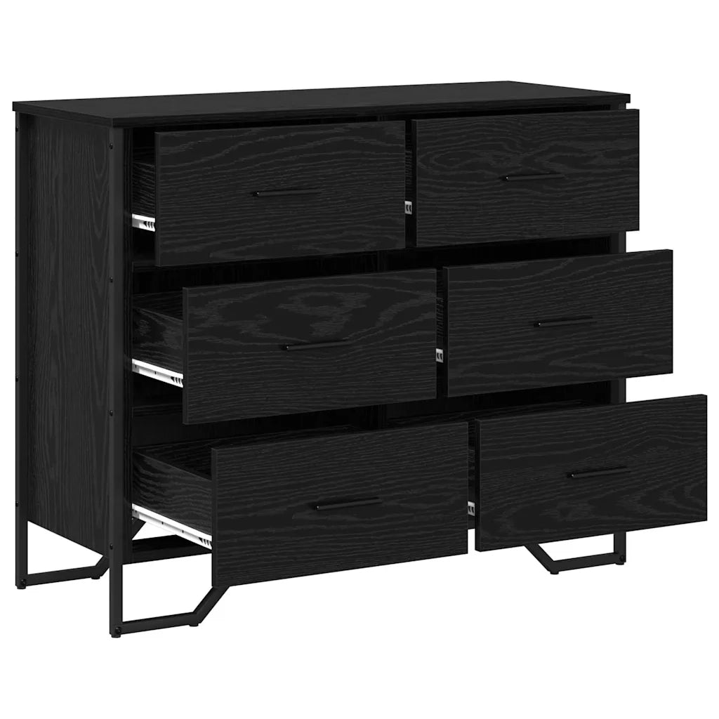 Cassettiera con cassetto 2 pz Rovere Nero 91 x 35,5 x 74,5 cm CFW4713058