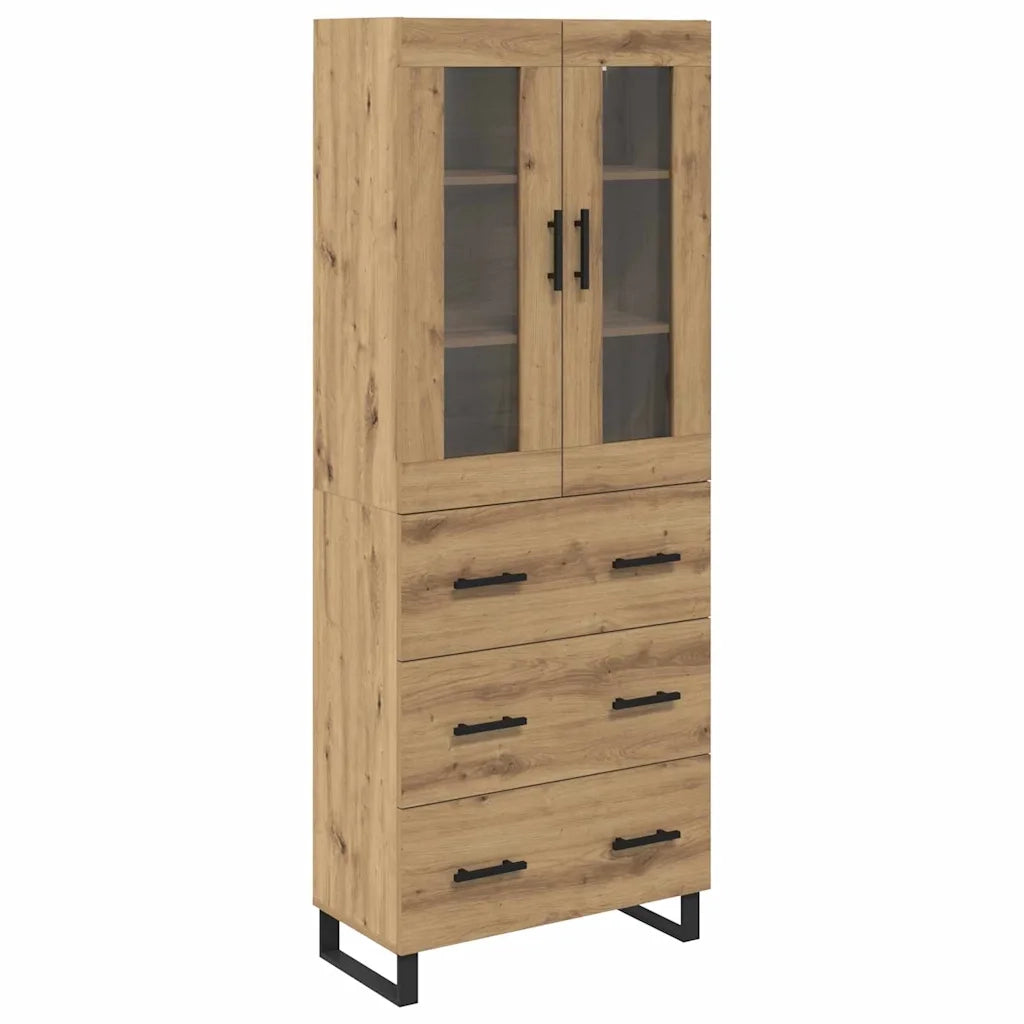 Credenza 2 pcs Rovere artigianale Legno multistrato 3415996