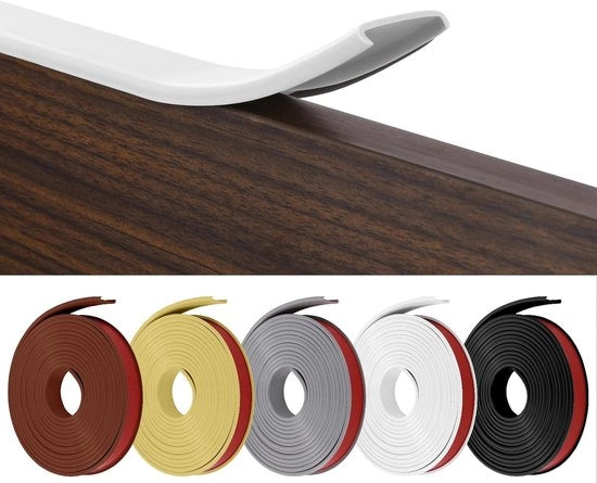 Striscia di protezione autofilettante a forma di U - 10 m × 16 mm - Striscia di protezione flessibile per mobili - Bianca