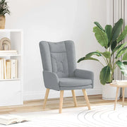 Poltrona-Divano Sedia-Poltroncina Grigio chiaro 63 x 67 x 94 cm Tessuto e compensato