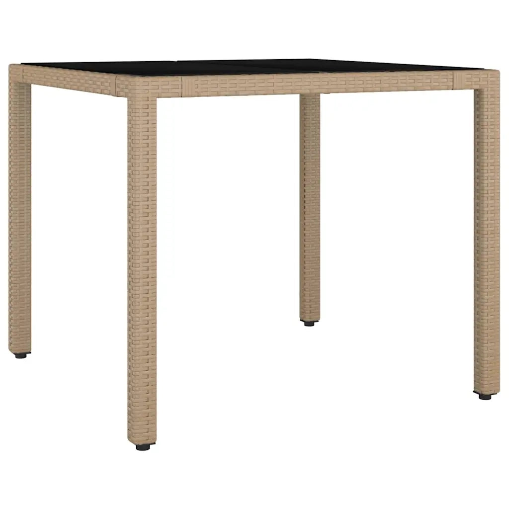 Set da Pranzo per Giardino 5 pcs Beige polyrattan