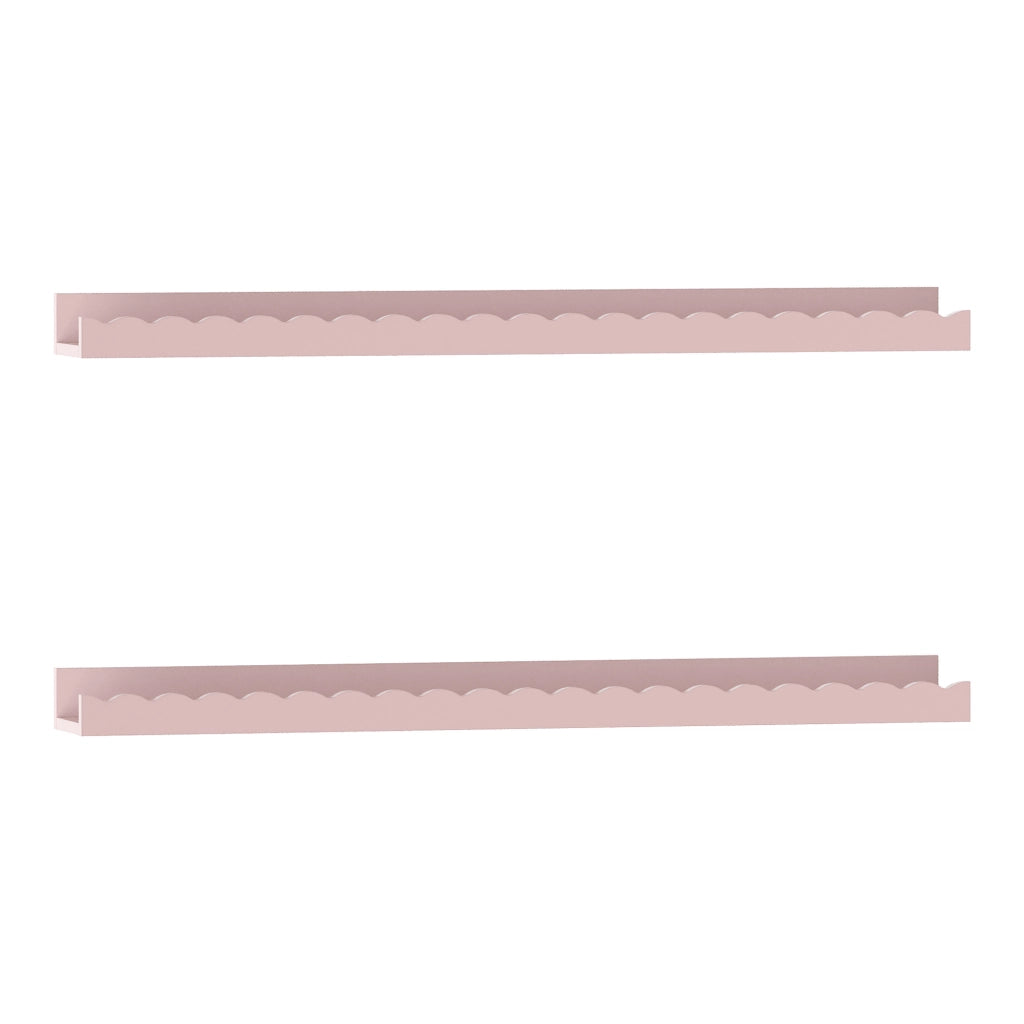 Set di 2 Mensole Vestnes con Bordo 60 x 10 x 5 cm per Cameretta - Rosa [en.casa]