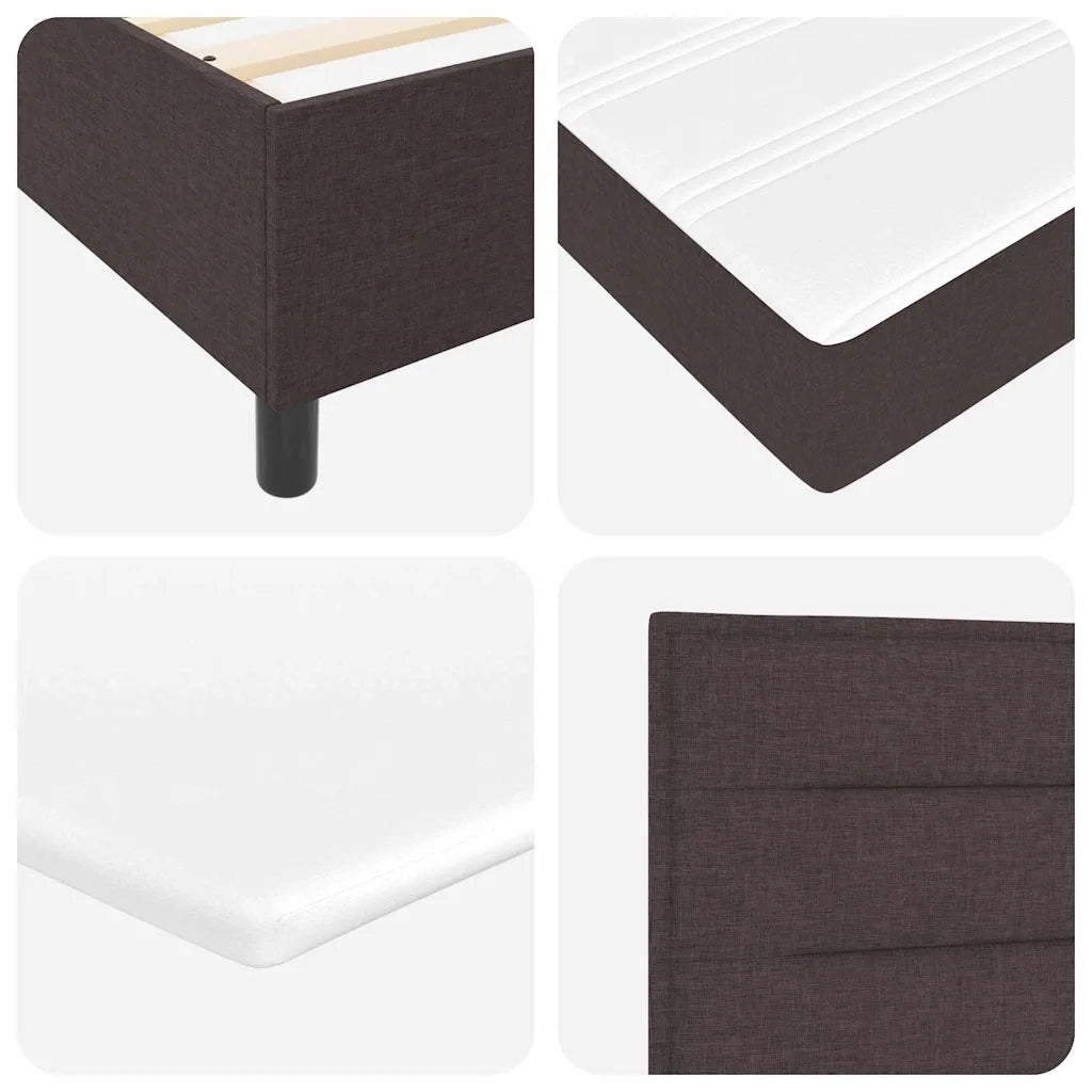 Letto a molle con materasso Marrone Scuro 190 x 90 cm Tessuto 3341556