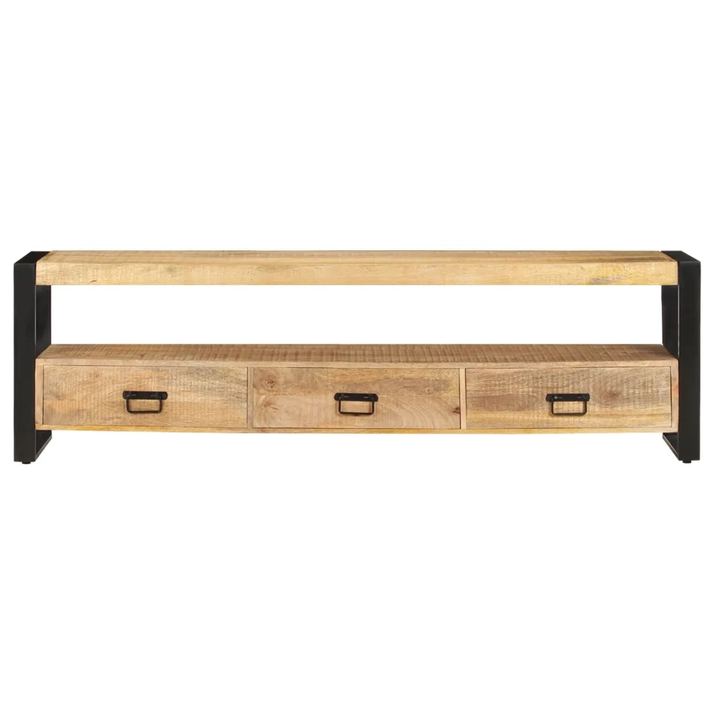 Mobile Porta TV-Mobile per TV-Credenza TV 150x30x45 cm in Legno Massello di Mango