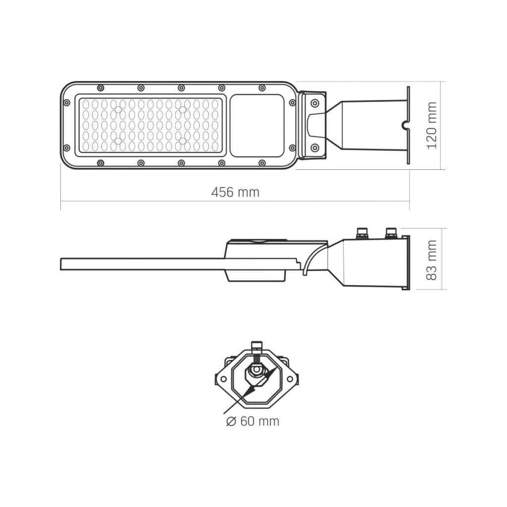 Lampione LED moderno 50W 5500lm IP65 grigio Videx