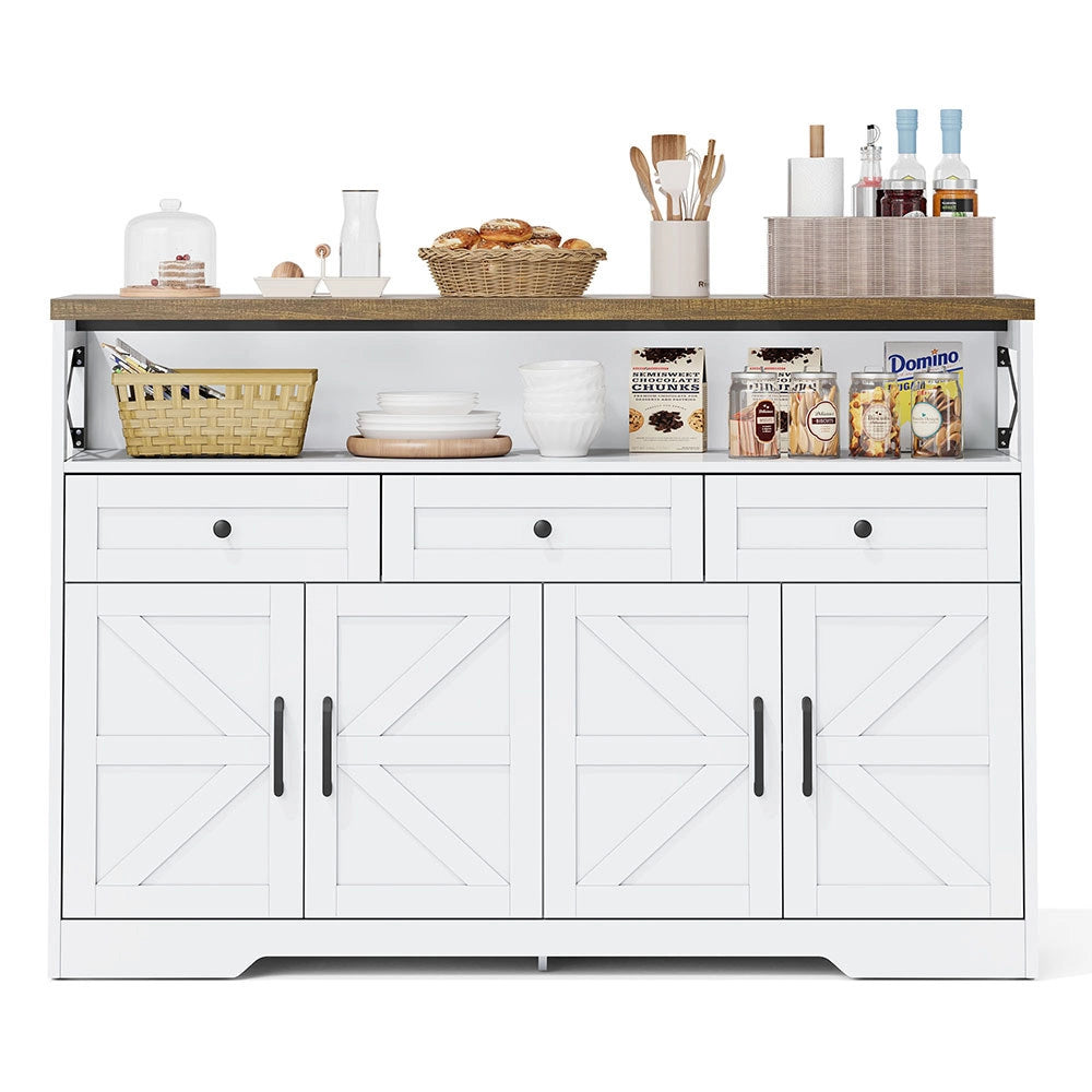 Buffet rustico - Xylo - 140cm 3cass porte bianco/marrone