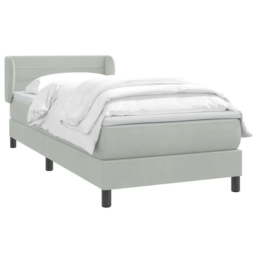 Giroletto a Molle con Materasso Grigio Chiaro 80x210 cm Velluto 3317589