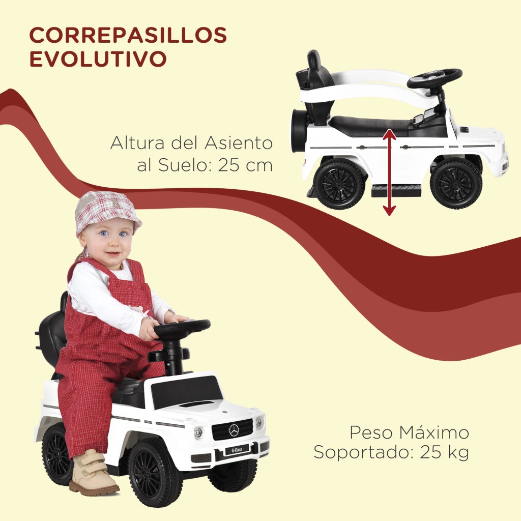 Correpasillos per Bambini 1-3 Anni con Barra di Sicurezza ¨C Minimal ¨C Bianco 85.5x40.5x95 cm