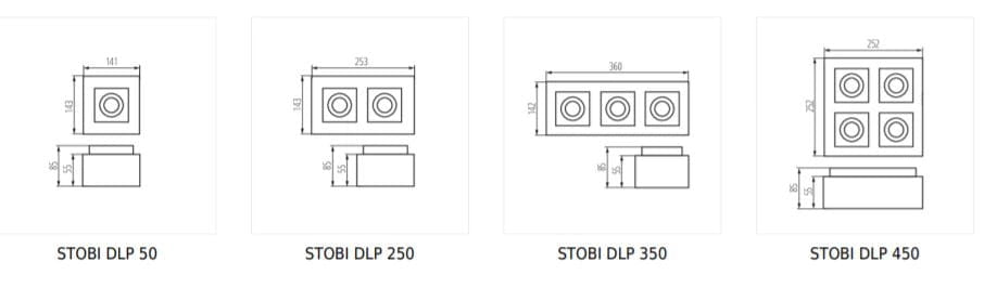 Faretto a soffitto Kanlux STOBI 2 luci nero GU10 25W