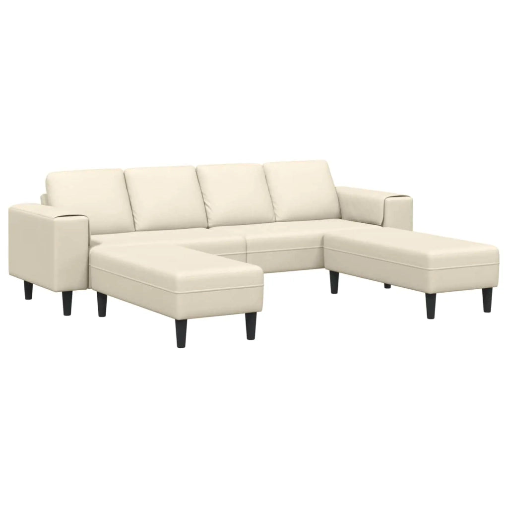 Divano Crema 250 x 188 x 76 cm Tessuto in Cords 3335133