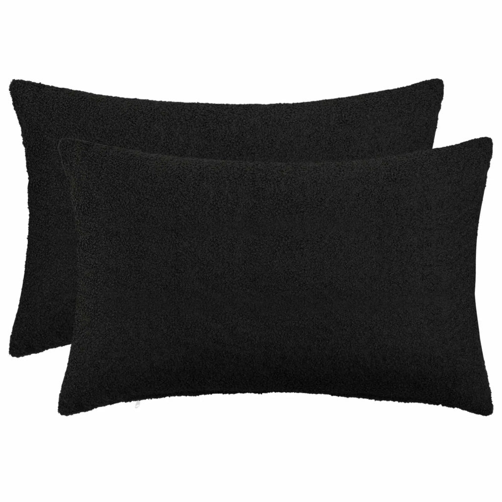 Federa 2 pcs HEERLEN Nero 50 x 80 cm Bouclé 911993