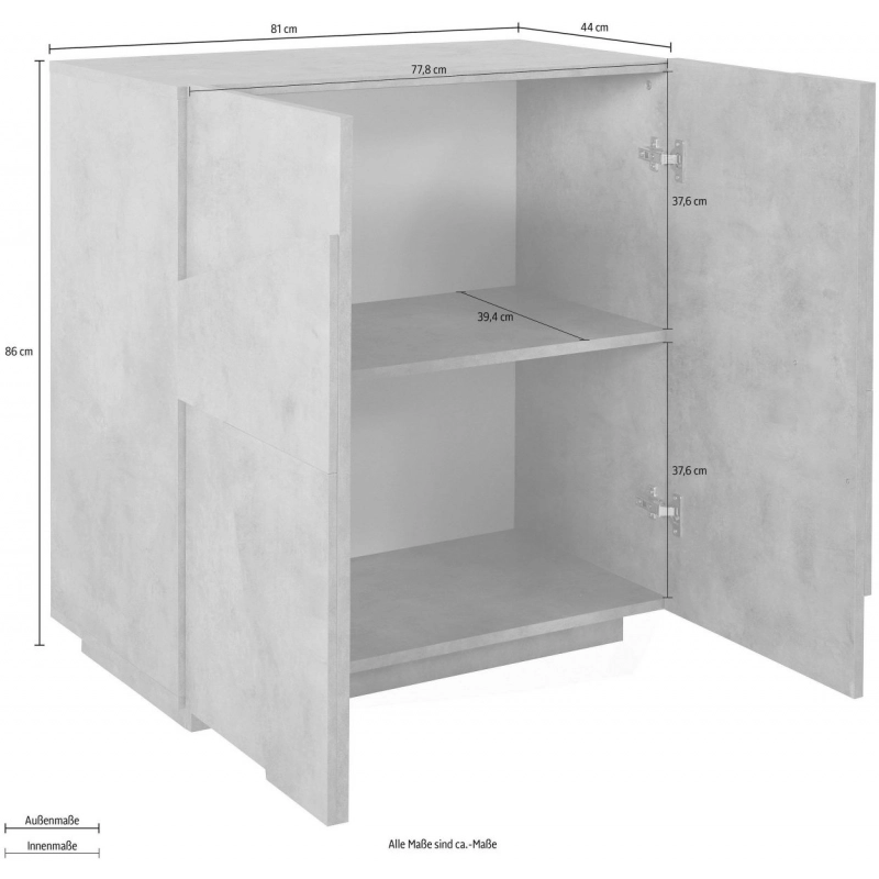 Credenza Ping 80 – 2 ante – Ardesia