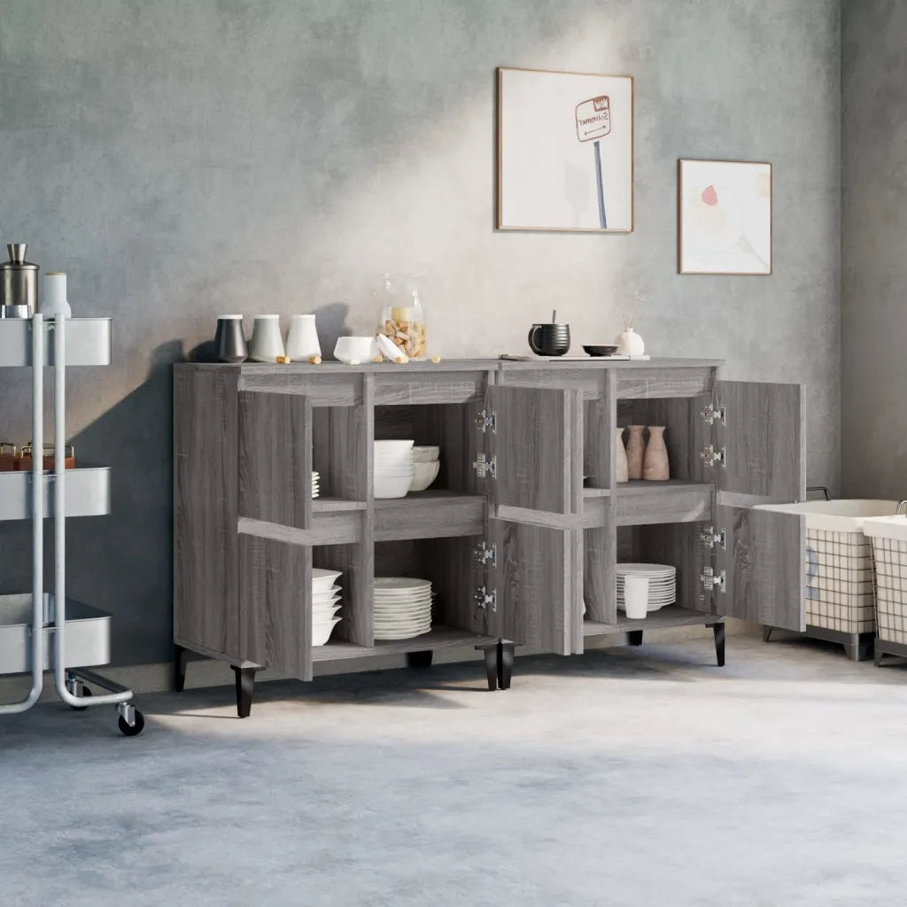 Credenze 2pz | Madia | Buffet da pranzo | Armadio da pranzo Grigio Sonoma 60x35x70 cm in Legno Multistrato
