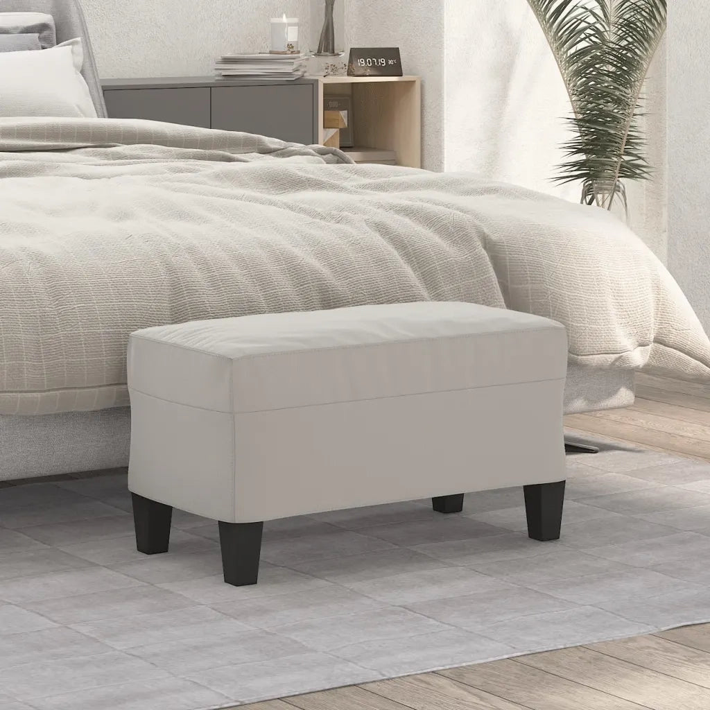 Panca-Sgabello Grigio Chiaro 70x35x41 cm in Microfibra