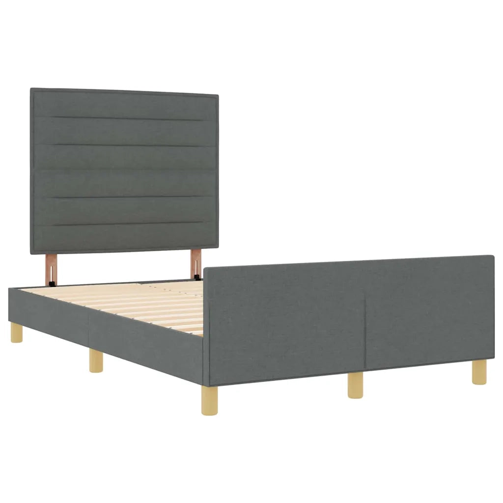 Struttura del letto Grigio scuro 140 x 200 cm Tessuto 3344656