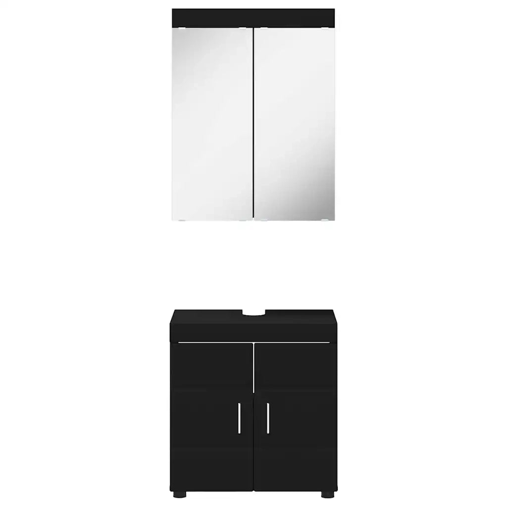 Set di mobili per il bagno TULUM 2 pcs Nero 60 x 34 x 63 cm 3398015