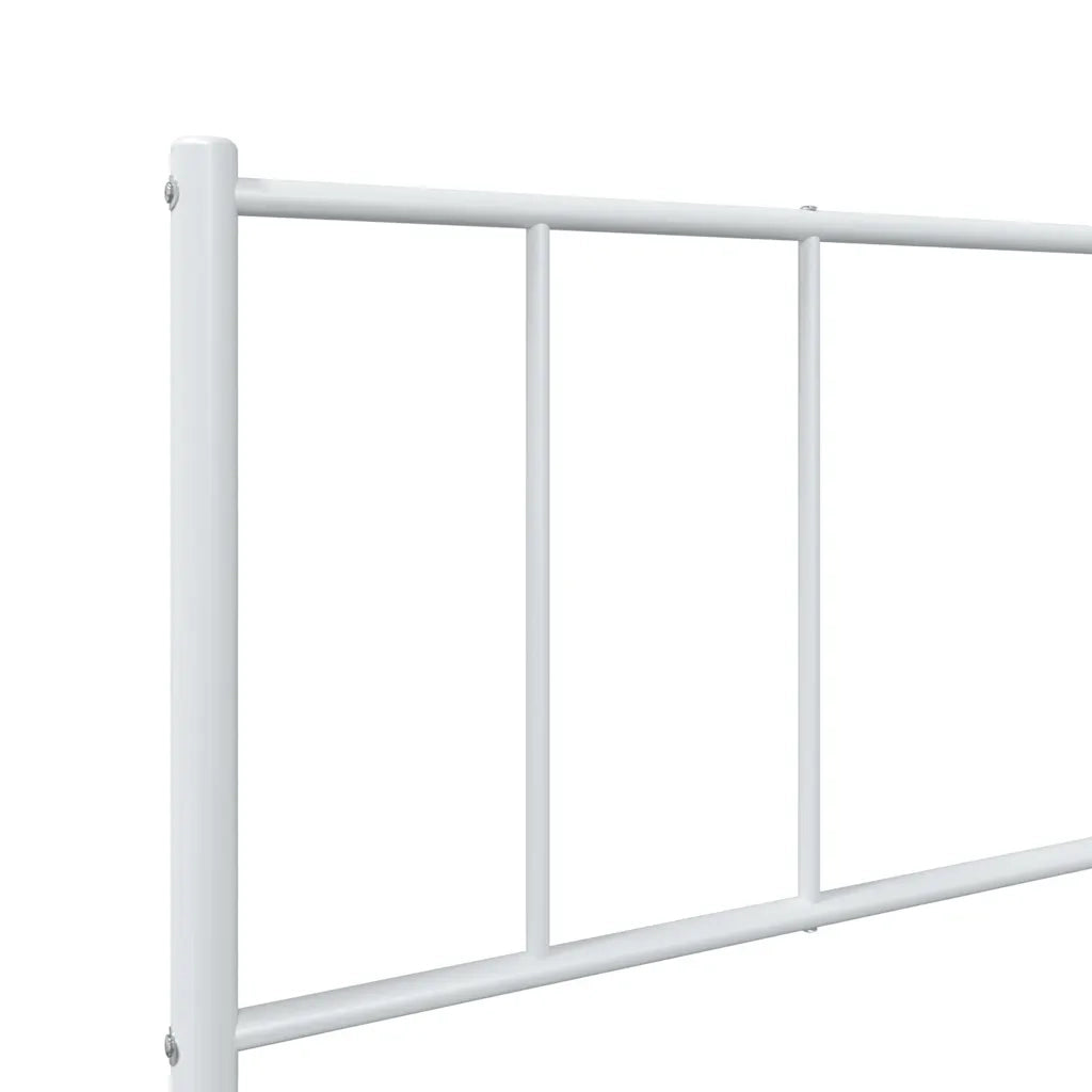 Letto singolo | Letto per adulti | Giroletto con Testiera e Pediera Metallo Bianco 100x200 cm