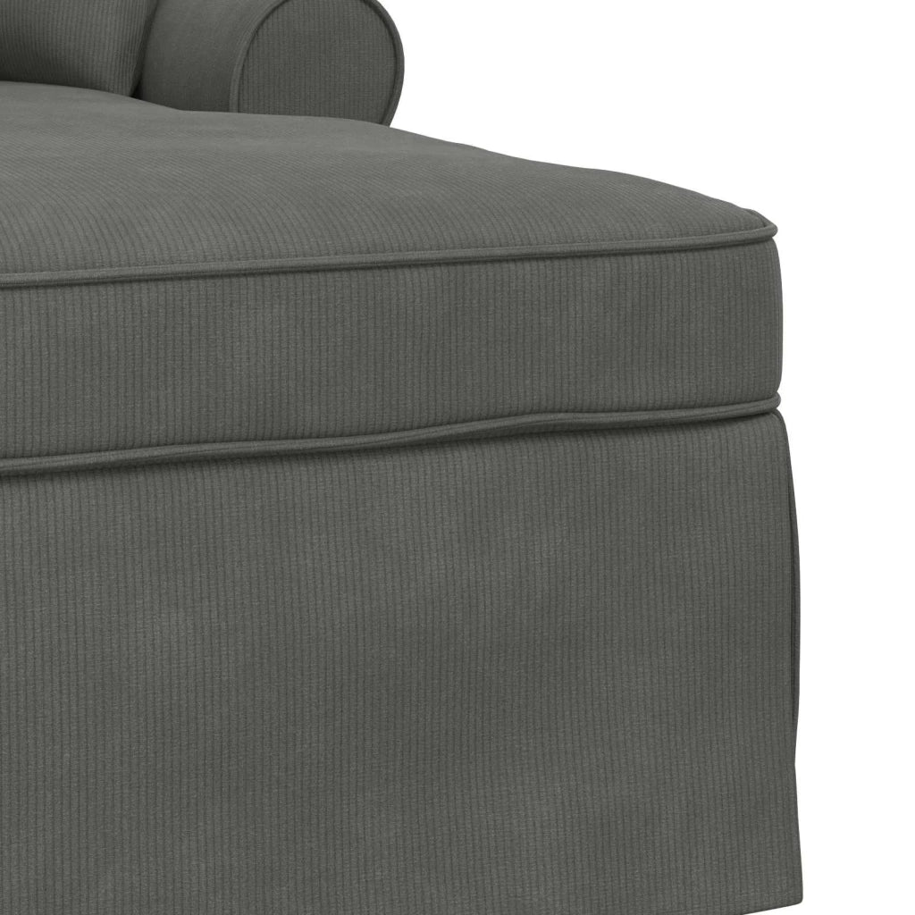 Chaise Longe con Gonna 3 pz Grigio scuro Tessuto in Cords CFW6618489