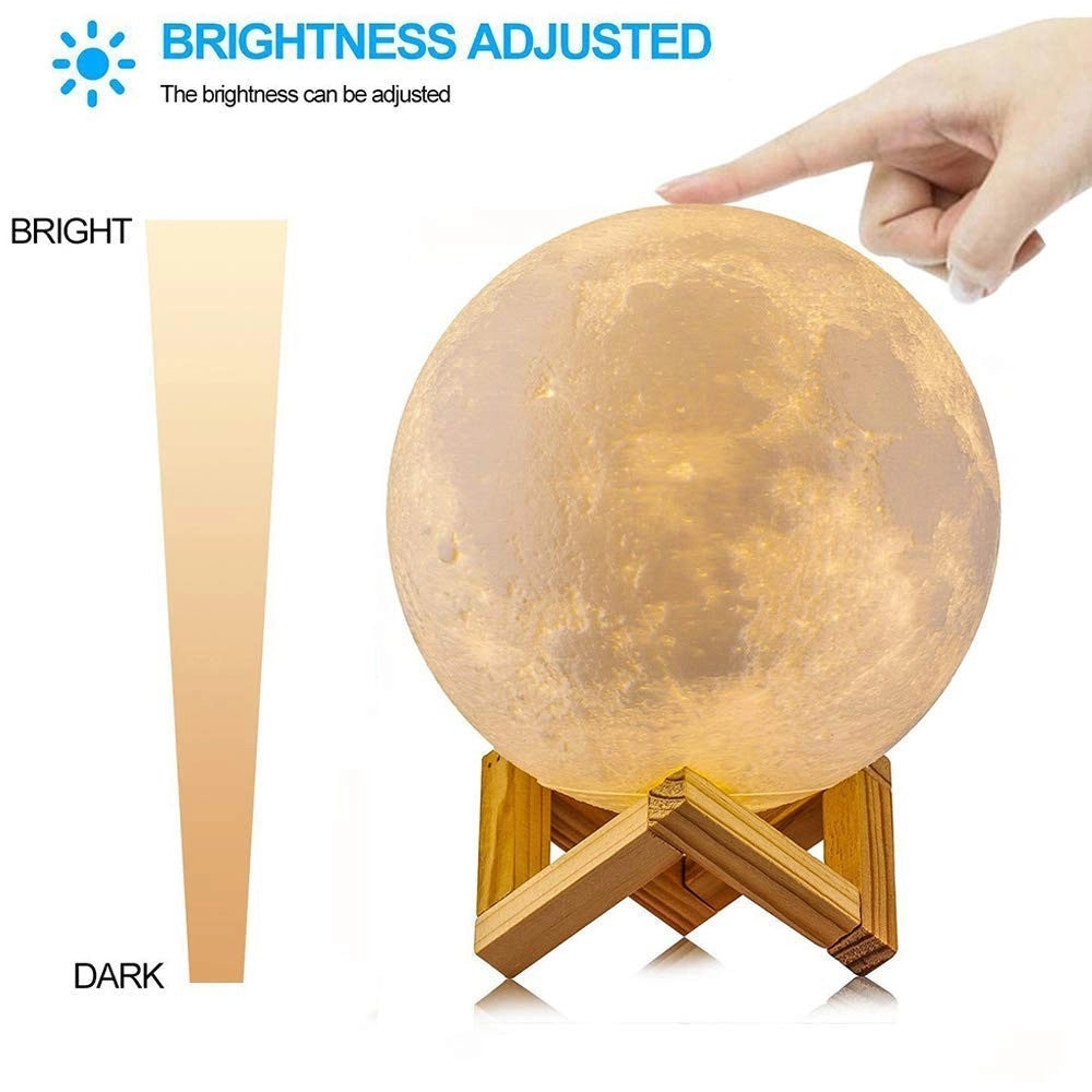 Trade Shop - Lampada Led 3d A Forma Di Luna Usb Luna Luce Regolabile Notturna Con Filo -