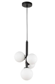 Lampada sospesa moderna nera Perla 4 sfere G9 Sigma