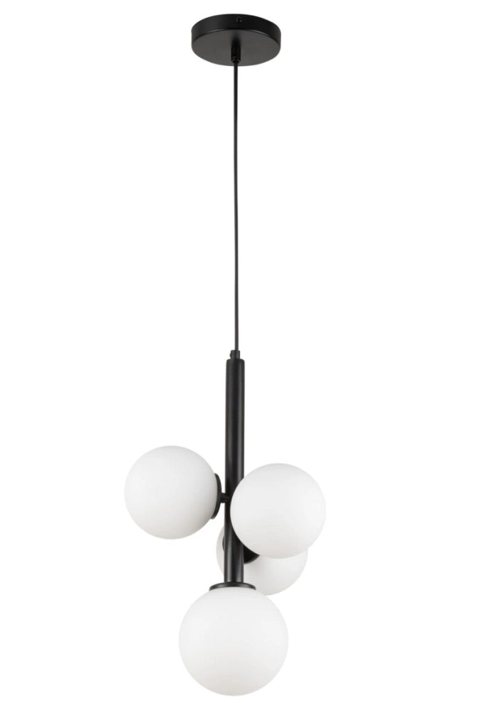 Lampada sospesa moderna nera Perla 4 sfere G9 Sigma